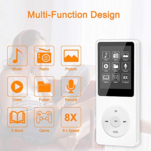 MP3 Player, Aigital HiFi MP3 Music Player with Speaker, Built-in 16GB Memory and Up to 128GB Expanded, Economic Multifunctional Portable Music Adapter with Earphones, Video/FM Radio/Voice Recorder - Thumbnail 5