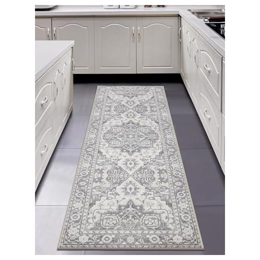 MaxRugrs Kitchen Rug Runner for Hallways 2'6"x6' No Crease Machine Washable Stain Resistant Non Skid Rubber Backing Mat-Bedroom & Laundry - Vintage Floor Carpet Family & Pet Friendly