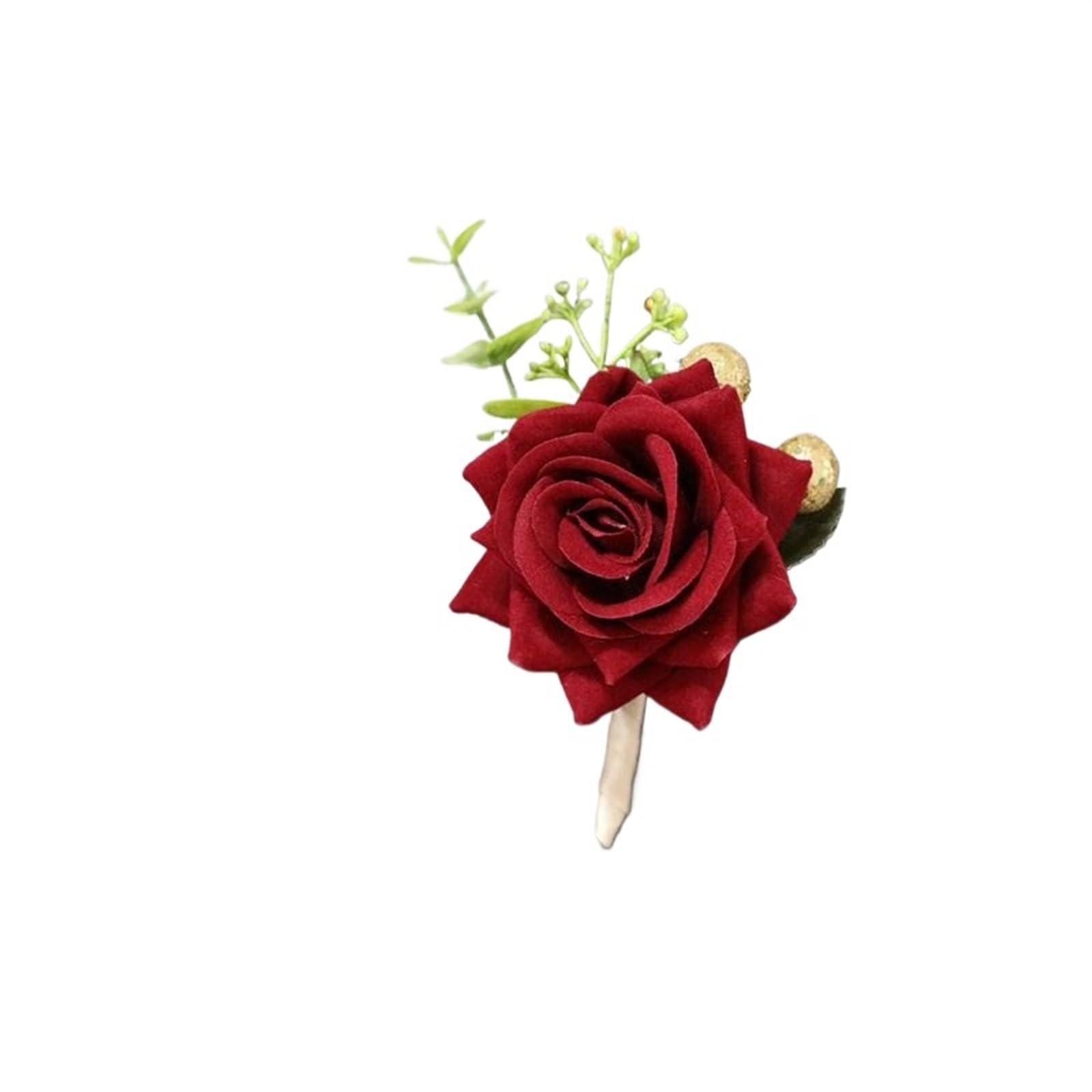 HIFRQVVC Rose Corsage Bracelet, Wedding Corsage Boutonniere Wrist Groom Pins Multicolor Simulation Rose(A)