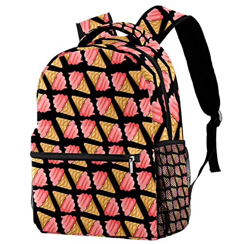 Sac à dos de voyage rose motifs glace enfant avec porte-bouteille