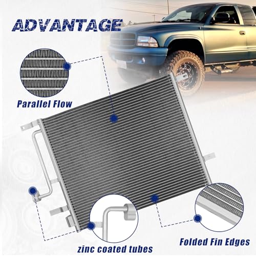Image of Air Conditioning A /C Condenser Compatible with Dodge Dakota 2000-2004# 4929, 55055866AB, 55055866AD, 55055866AG, 55055866AC