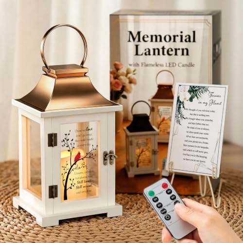 Image of Memorial Lantern, Bereavement Gifts for Loss of Loved One with Card