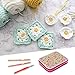Teamoy Crochet Hook Case Empty, Crochet Hook Organizer with Multiple Pockets for Crochet Needles and Knitting Accessories, Yellow Flowers(No Accessories Included)