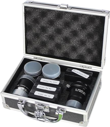 Celticbird Astronomisches Teleskop-Zubehör-Set – mit 3 Plossl-Okularen, 4 Filter-Set, Einer 2 x Barlow-Linse (S8-1)