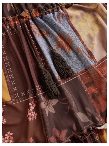 Verdusa Women's Plus Size Boho Printed Ruffle Skirt Drawstring High Waisted Flowy Long Skirts4