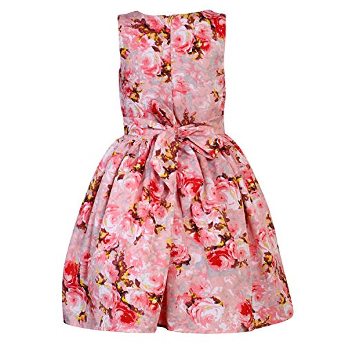 Image of Girls Skater Printed Poly Crepe Dress | Round Neck Sleeveless Mini /Midi Knee Length Casual Dress