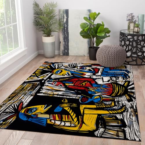 Tapis Lavable pour Cuisine et Entrée Abstrait Antidérapant