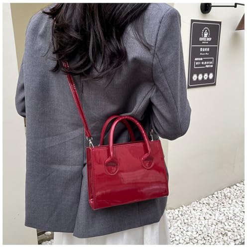 Image of Patent Leather Handbag Shinny Clutch Purse Mini Shoulder Bag Evening Purse for Women