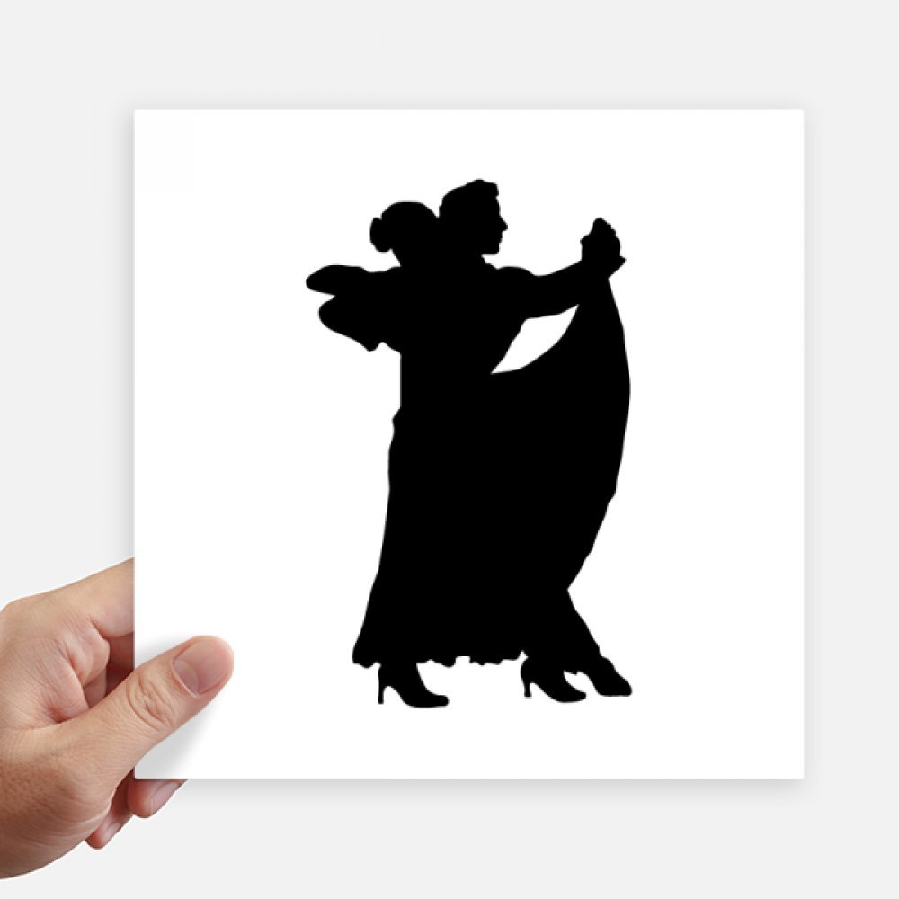 Sticker danseur duo carré 20cm autocollant mural et déco ordinateur portable lot 4