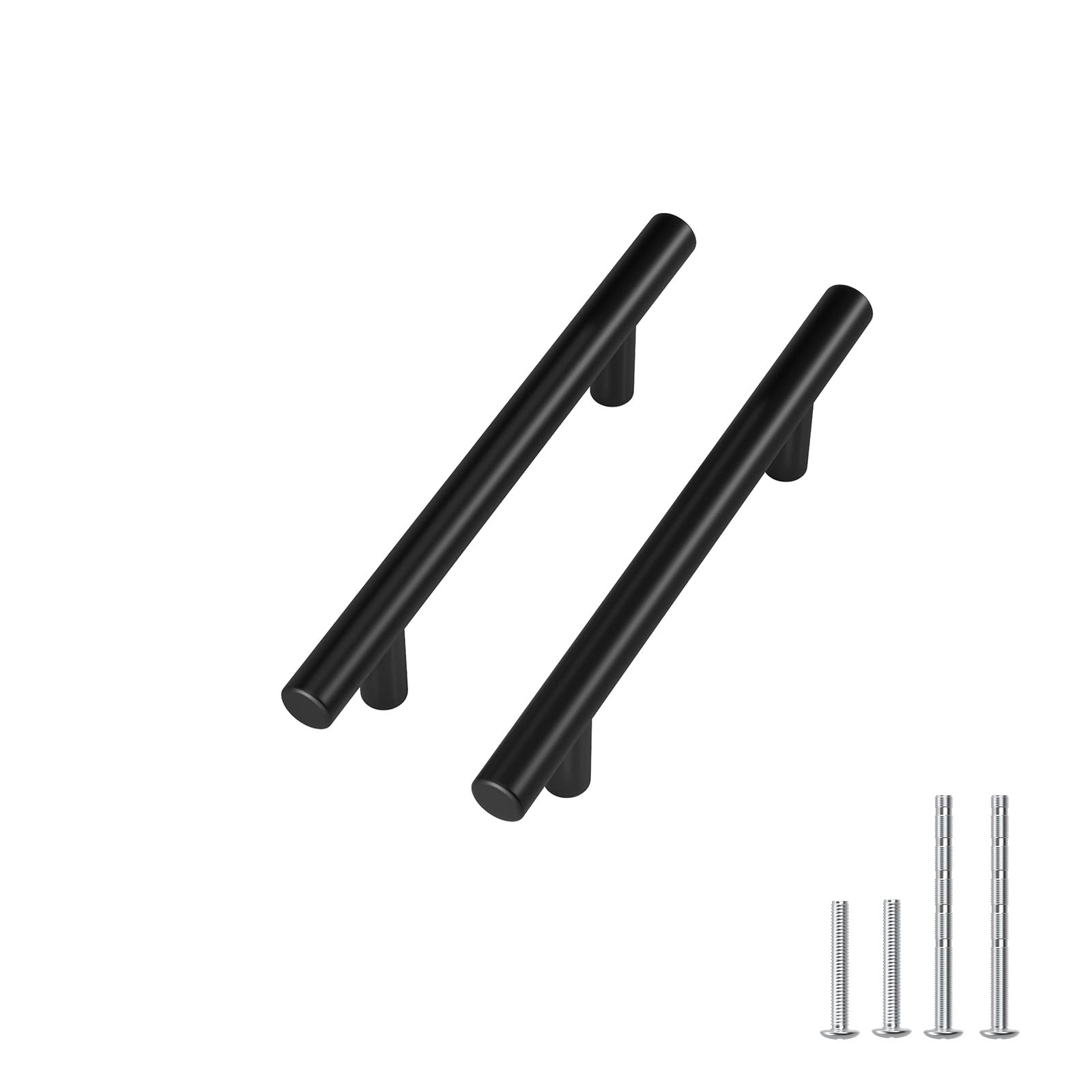 LONTAN 15 Pack Black Kitchen Handles 96mm Black Cupboard Handles Drawer Pulls for Bathroom Bedroom Cabinet Wardrobe T-Shaped Stainless Steel Pulls — image 1