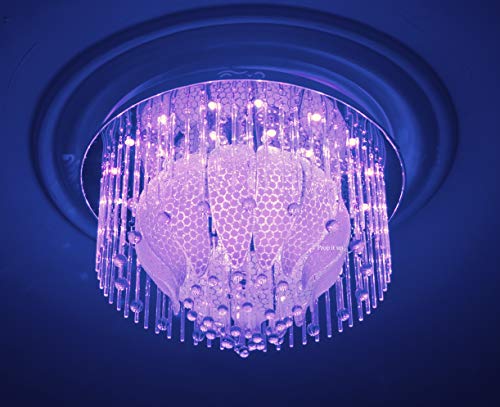 Image of Prop It Up Multicolored led and Musical(Bluetooth). Chandelier, with White and Warm White Light, Low Height Celling Chandelier, and Modern Design -13224 (500mm)