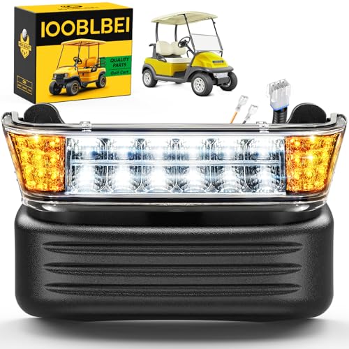 IOOBLBEI Club Car Precedent LED Head Light Kit with Bumper for Club Car Precedent 2004-UP Electri Golf Cart Front Light 12V LED Turn Signal HeadLight Replaces OEM 102524800 1025248-01