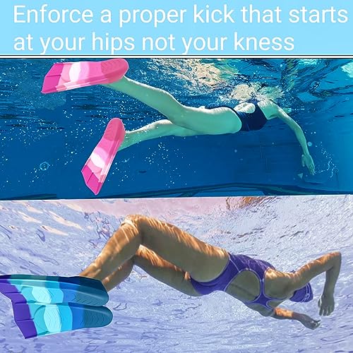 Gugmoy Limited Edition Swimming Training Fins,Comfortable Silicone Swim Fin for Swimming and Diving,Size Suitable Beginners Kids Girls Boys Adults (S, 2C-DeepRed)