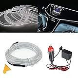 【Flexibler EL-Draht】: Neonlampe ist ungefähr 5 Meter lang; Drahtdurchmesser: 2,3 mm; Nähkante: 6 mm, Neonlichtdraht (EL), weich, wasserabweisend, flammhemmend. Der Stromverbrauch beträgt 50-70% der LED-Leuchten, 20-40% der Lichterketten und 1-10% der Neonlichter.