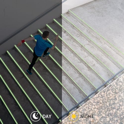 CHGCRAFT 11 Yards 0.98 Zoll Breite Glow in The Dark Gaffer-Band Gelbes Gaffer Band Gaffing Band für Theater Outdoor Nachtdekorationen Sicherheitstreppen