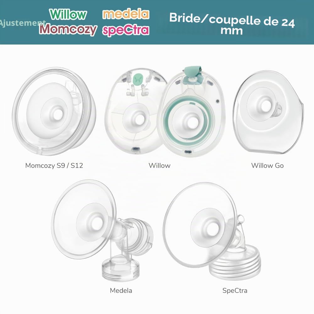 Maymom insert de flasque 13 mm, compatible avec flasques 24 mm, réduit le tunnel à 13 mm, compatible avec Freestyle et cups 24 mm, accessoire compatible