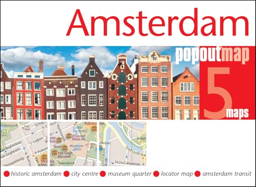 Amsterdam PopOut Map - pocket size, pop up map of Amsterdam city centre: Includes transport map