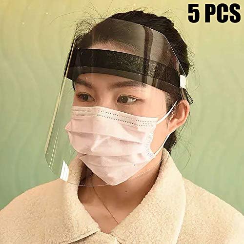 5PCS Face Shield Protect Eyes and Face with Protective Clear Film Elastic Band