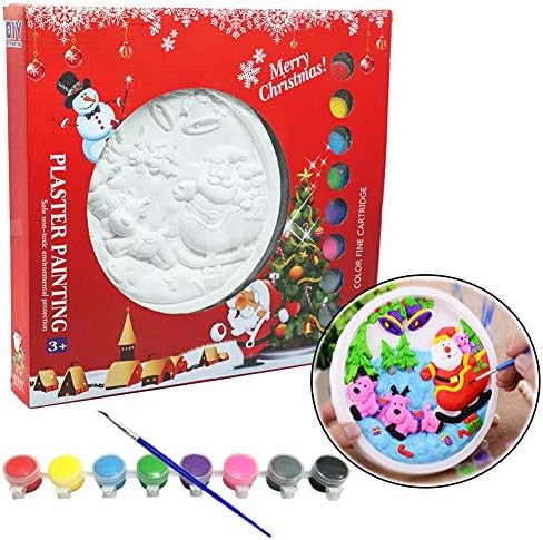 THREE BEARS Craft Painting Kit,Painting Your Own Christmas Mould and Paint Plaster Figurines Craft Kit for Boys and Girls…
