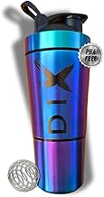 DIX Protein SHAKER 750ml Stainless Steel With Compartment 60g For Powder - Sports Bottle - BPA Free - (MULTICOLOR)