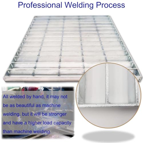 Image of Galvanized Steel Drain Grate, Driveway Channel Cover 22x22 in