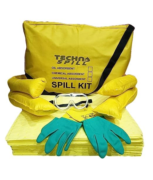 TECHNOSPILL Hazmat Spill Kits 10 LITER. (Absorb Hospital Chemicals, Acid, Bases, Solvents