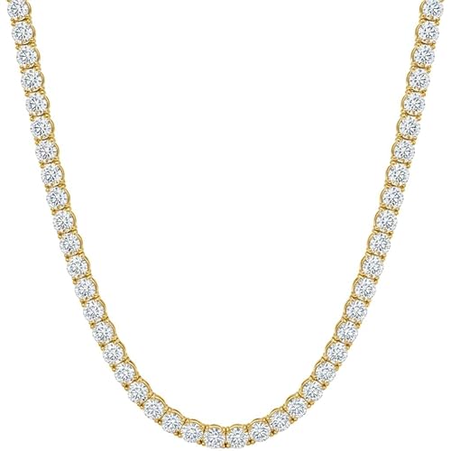 IGI Certified 5.00-15.00 Carat Lab Grown Diamond Tennis Necklace for Women 14k White Gold Prong Setting Gift Box Packaging (E-F Color, VS1-VS2 Clarity) (18 Inches)