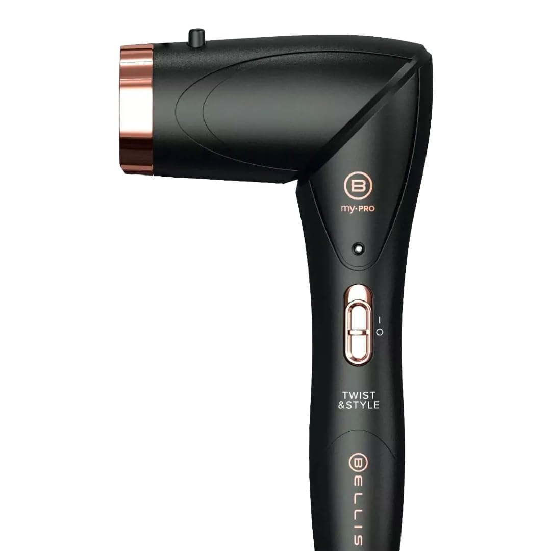 Twist & Style Kit Professionale per Capelli, Bellissima 3 Accessori Intercambiabili, Nero con Dettagli Oro Rosa, Ricci e Onde, 200W, Ceramica, 200°C