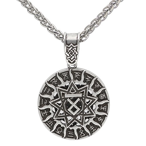 Xicoh Men Slavic Amulet Pagan Talisman Kolovrat Symbol Pagan Jewelry Sun Wheel Amulet Pendant Necklace