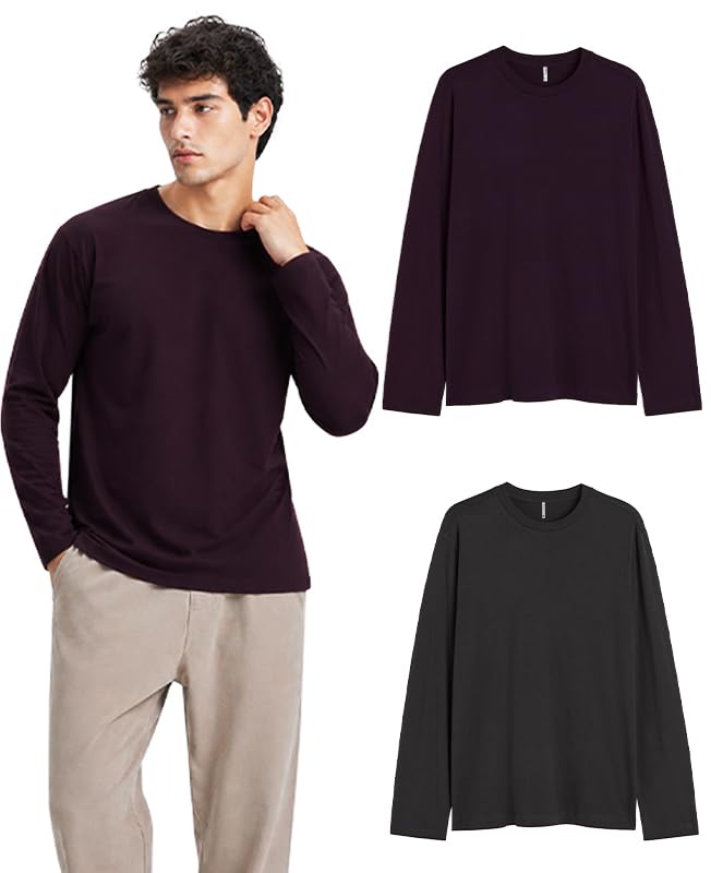 Image of Sleepynuts Regular fit Cotton Full Sleeve Plain T-Shirt for Men (Pack of 1,2,3 Size Small to 3XL)