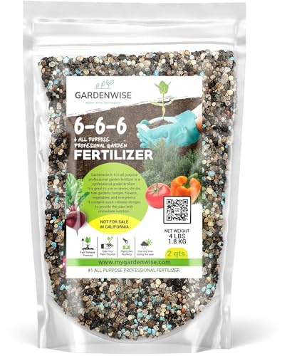 Image of Gardenwise 6-6-6 All-Purpose Professional Plant Food Fertilizer; Ideal for Winter Care & Spring Feeding, Perfect Balanced NPK for Indoor and Outdoor Plants (2 QUARTS)