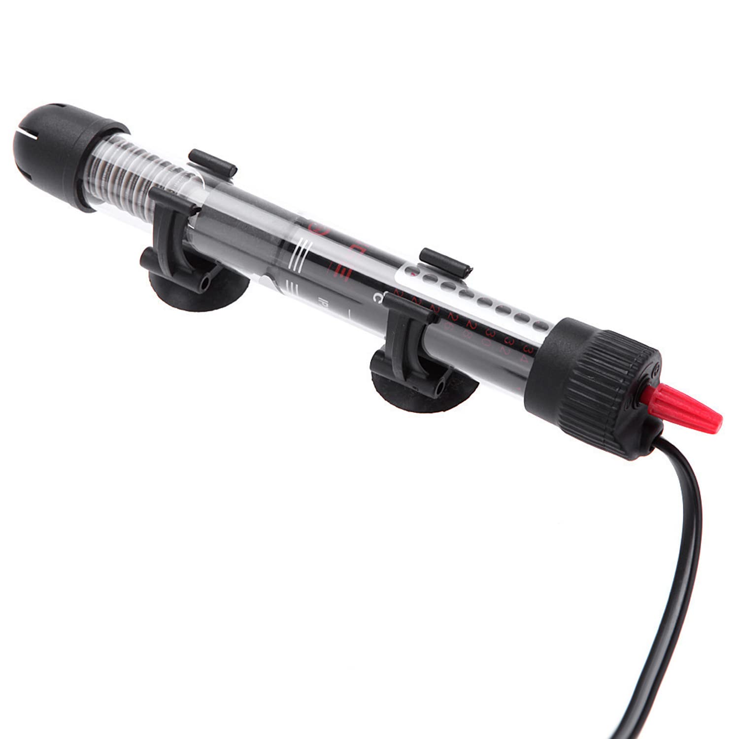 GERUI Ogrzewanie akwarium 60 l, 220 V-240 V, ze wskaźnikiem temperatury, pręt grzewczy do akwarium, długość drutu 80 cm (50 W)