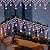 Christmas Lights Outdoor Decorations 218 LED 13.8ft Curtain Fairy Lights with 12 Drops, Clear Wire LED String Light Decor with 8 Modes for Wedding Party Holiday Christmas Home Indoor Outdoor Decor