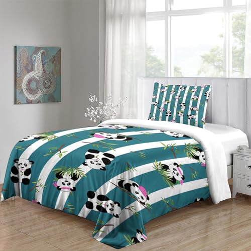 Parure de lit panda fermeture éclair housse couette 3D zébrée 135x200cm - 5