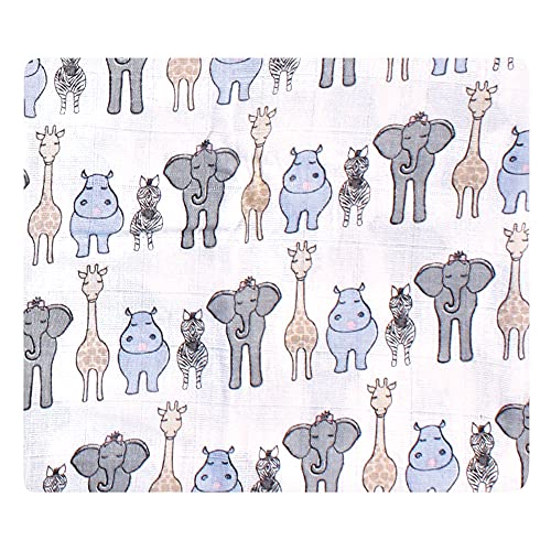 Image of Hudson Baby Unisex Baby Cotton Muslin Swaddle Blankets, Pink Gray Safari, 3-Pack