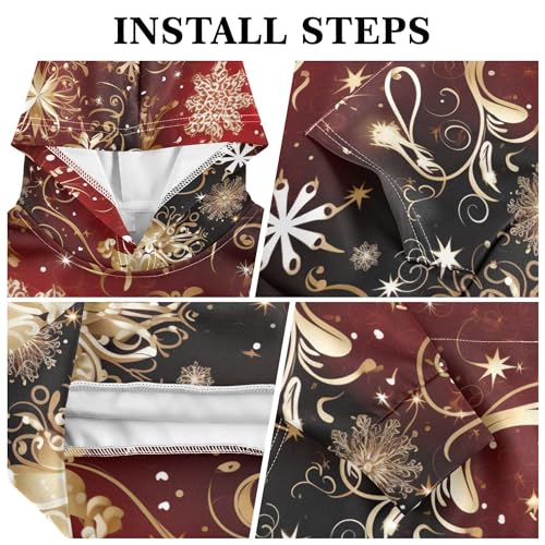 Kids Hoodies Sweaters Christmas Xmas Snowflake Hooded Sweatshirts with Big Pockets for Boys Girls B04003703