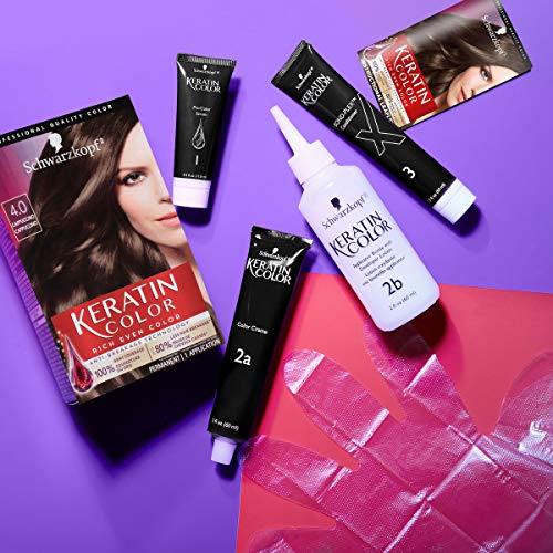 Schwarzkopf Keratin Color Permanent Hair Color Cream, 4.0 Cappuccino, 1 Count #TOP3