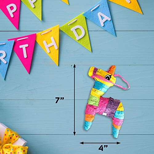 Set Of 3 Mini Donkey Pinatas 4"X7" Inches, Fiesta Party Decorations, Cinco De Mayo Pinata, Party Favors, Party Supplies And Centerpieces, Fiesta Decorations #TOP3