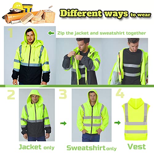 Hi-Vis Safety Jackets Custom Logo High Visibility Windbreaker Team Work Uniform2