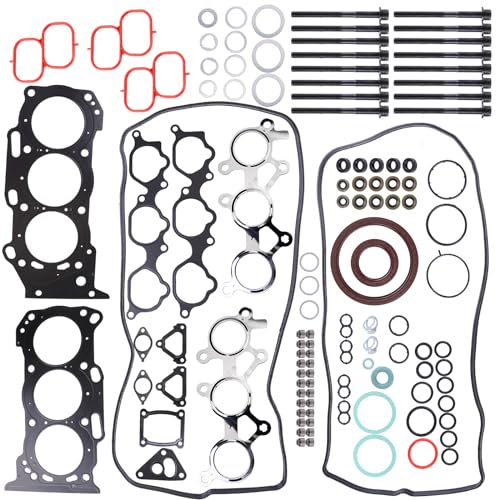 Image of HS26321PT Engine Cylinder Head Gasket Set w /Bolts Compatible for 2005-2015 Ca*mry Sienna Lexus ES350 3.5L 2GRFE ES72249 8614915105 2ZR-FXE Cylinder Engine Full Head Gasket Set