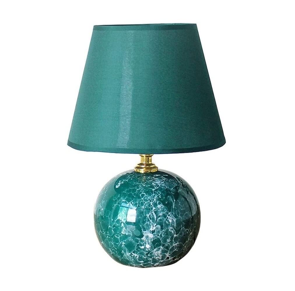 Lampka nocna Retro Ceramiczna Lampa Stołowa Sypialnia Salon Biuro LED Lampa Biurkowa Lampka Nocna Abażur Z Tkaniny E27 Lampa Stołowa lampa stołowa (Color : Dark green, Size : Remote Control Switch)