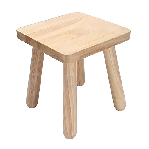 Simcat Solid Wood Stool Wooden Step Stools for Adults Square