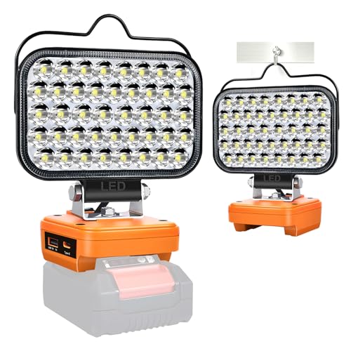 GZYZ LED Akku Lampe Für PXC 18V,126W 5800LM Kabellose Spotlight Baustellenlampe,LED Campinglampen mit USB- und Typ-C für Gärten, Garagen (Keine Batterie)