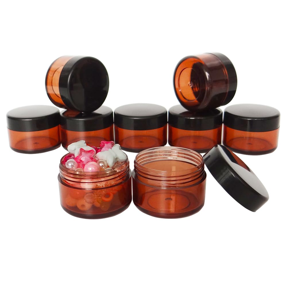Wopanxye 12pcs 15ml Small Sample Jars, 15 Gram Empty Refillable Cosmetic Container, Plastic Round Pot Black Screw Cap Lid - Image 3