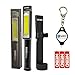 BUNDLE: Nebo Big Larry COB LED Work Light BLACK SILVER RED or CAMO with Holster and LightJunction KeyChain Light (Black)