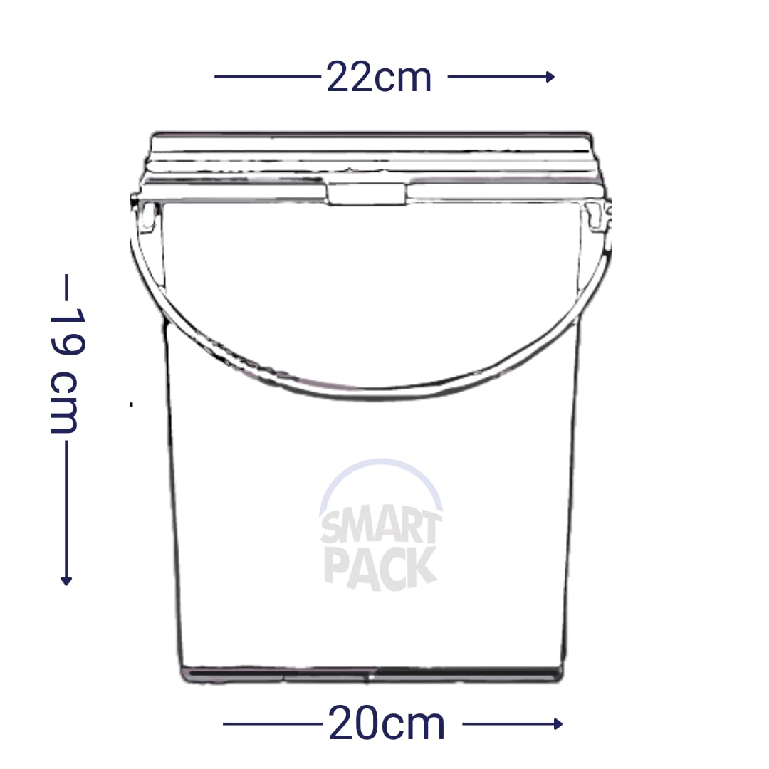 Smart Pack® Cubo con tapa 5 l (x10) | 5 litros | Cubo de plástico | Cubo con tapa para alimentos | hermético | Cubo de pintura vacío | catering | Embalaje de líquidos (10 x 5,5 l)
