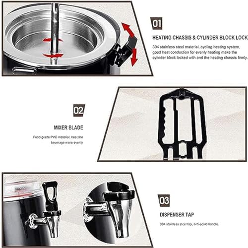 Commercial 5L Chocolate Fountain Machine, Electric Hot Chocolate Dispenser, Adjustable Tempering & Melting Device for Fondue, Coffee & Dessert Catering image 4