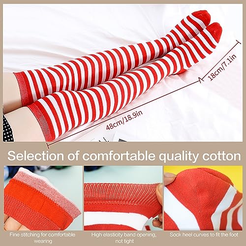 Image of Raylarnia Women's Extra Long Opaque Striped Over Knee High Stockings Socks