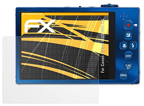 atFoliX Screen Protector compatible with Canon Digital IXUS 500 HS/PowerShot ELPH 520 HS Screen Protection Film, anti-reflective and shock-absorbing FX Protector Film (3X)