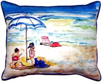 Children At The Beach Extra Large Zippered Pillow